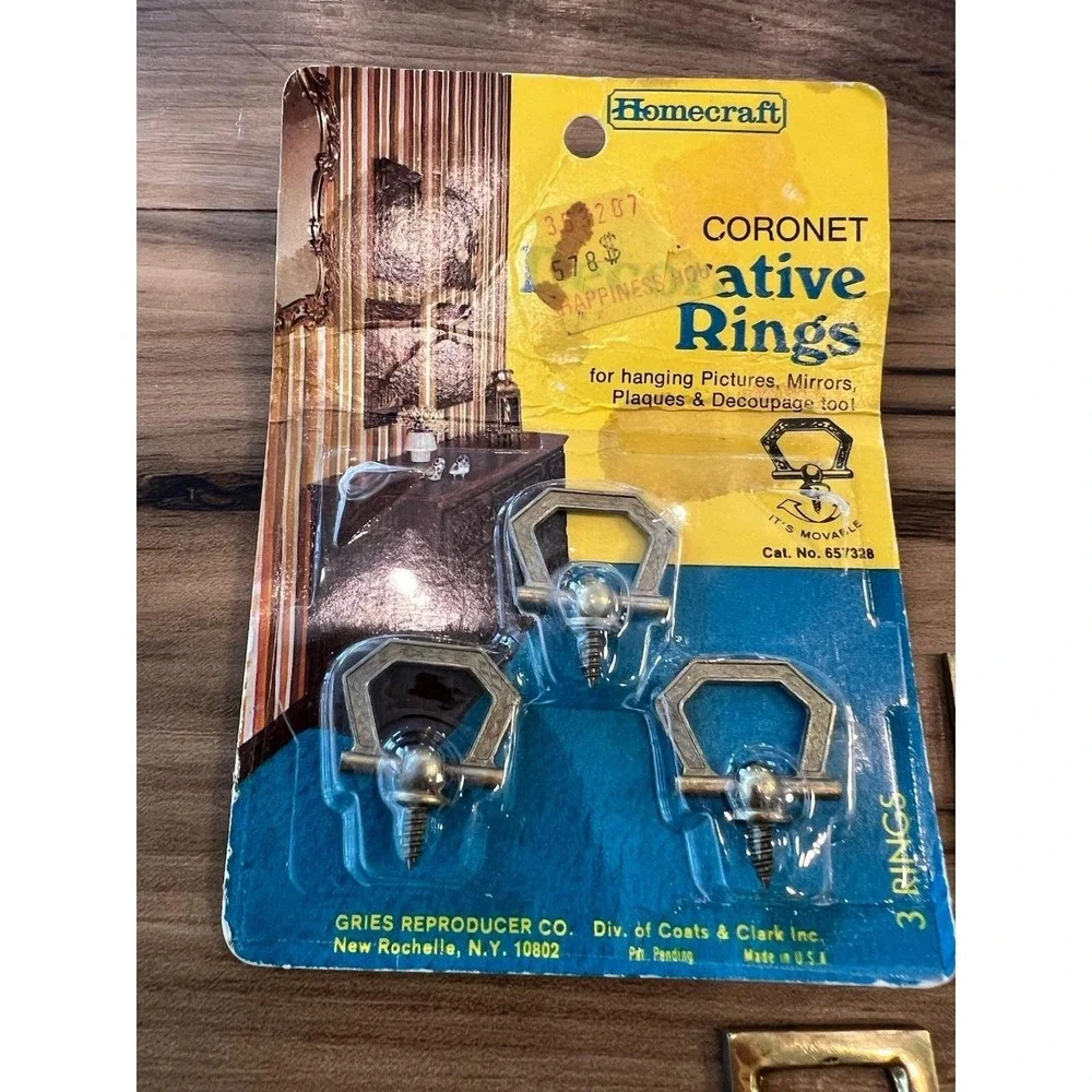 Vintage Homecraft Decorative Brass Rings Drawer Pulls Handles Lot of 4 + 3 NOS
